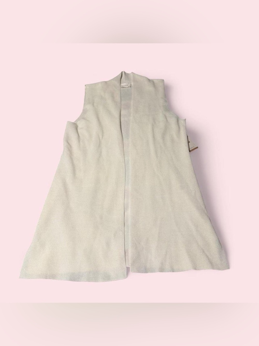 Cyrus Cream Sleeveless Knit Cardigan Vest